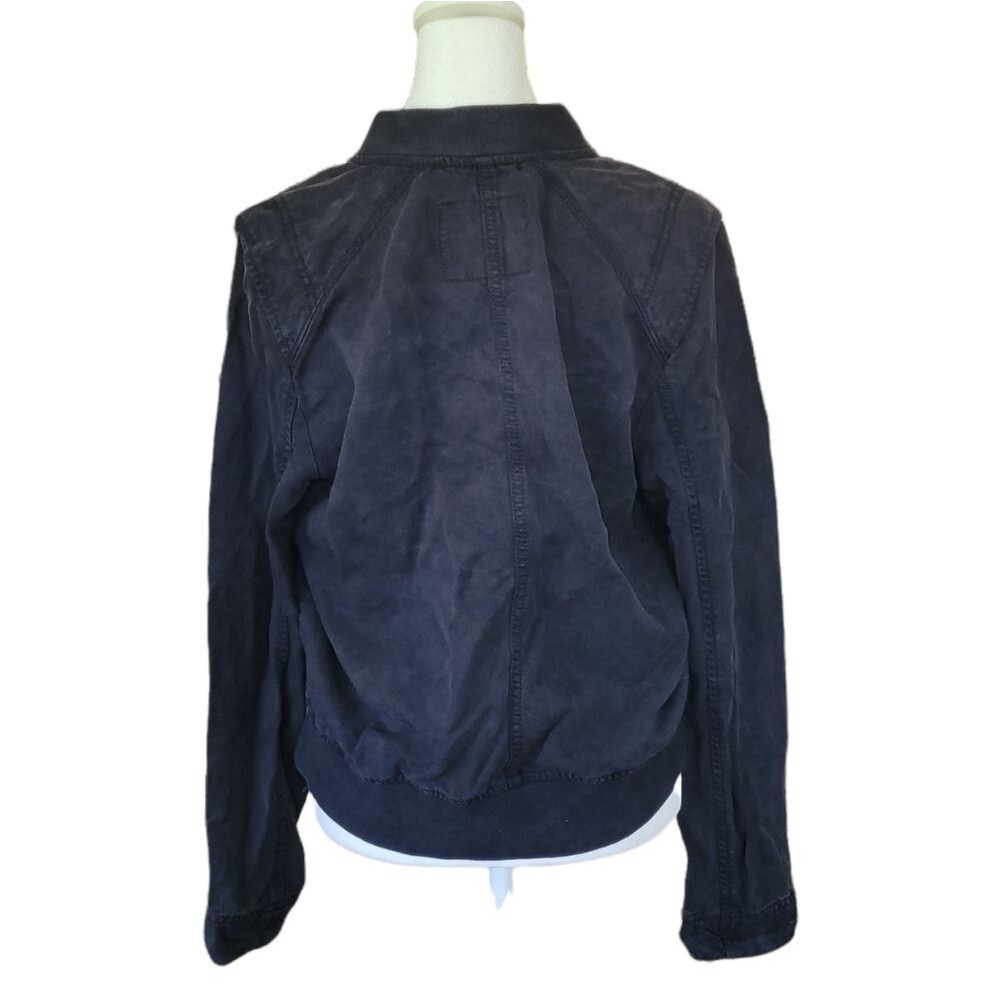 American Eagle Lyocell Assymetrical Jacket Women's Black Medium - Picture 2 of 6